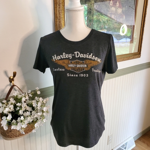 Harley Davidson women's tee shirt grey large - Picture 4 of 13